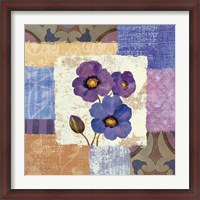 Framed Tiled Poppies II - Purple