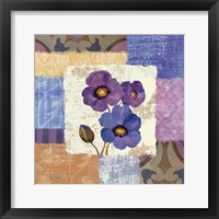 Tiled Poppies II - Purple Framed Print