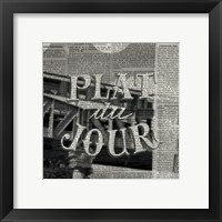 Framed 'Plat du Jour' border=