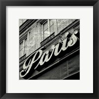 Framed 'Newsprint Paris' border=