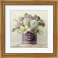 Framed Tulips in Aubergine Hatbox