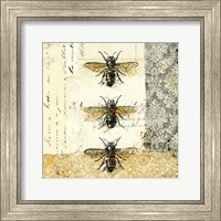 Framed Golden Bees n Butterflies No. 1