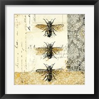 Framed 'Golden Bees n Butterflies No. 1' border=