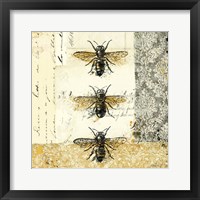 Framed Golden Bees n Butterflies No. 1