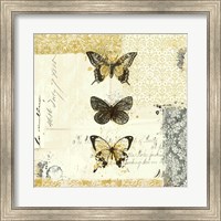 Framed Golden Bees n Butterflies No. 2