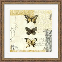 Framed 'Golden Bees n Butterflies No. 2' border=