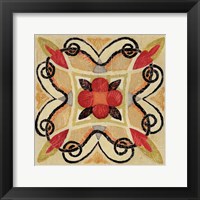 Framed Bohemian Rooster Tile Square I