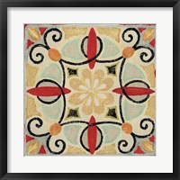 Framed Bohemian Rooster Tile Square II