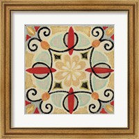 Framed Bohemian Rooster Tile Square II