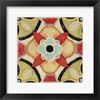 Framed Bohemian Rooster Tile Square IV