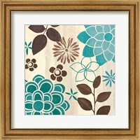 Framed Abstract Garden Blue II