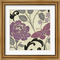 Framed 'Perfect Petals I Lavender' border=