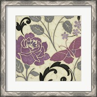 Framed 'Perfect Petals I Lavender' border=