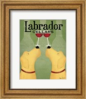 Framed Two Labrador Wine Dogs