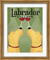 Framed Two Labrador Wine Dogs