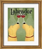 Framed Two Labrador Wine Dogs