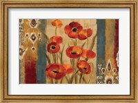 Framed Ikat Floral Tapestry