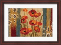 Framed Ikat Floral Tapestry