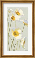 Framed White on White Poppies Panel I
