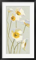 Framed White on White Poppies Panel I