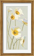 Framed White on White Poppies Panel I