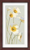 Framed White on White Poppies Panel I