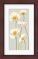 Framed White on White Poppies Panel II