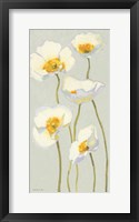 Framed White on White Poppies Panel II