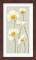 Framed White on White Poppies Panel II