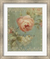 Framed 'Rose on Sage' border=