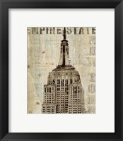 Framed 'Vintage NY Empire State Building' border=