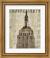 Framed 'Vintage NY Empire State Building' border=
