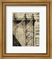 Framed 'Vintage NY Manhattan Bridge' border=