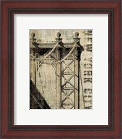 Framed 'Vintage NY Manhattan Bridge' border=