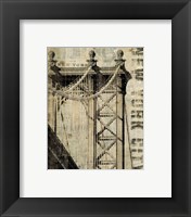 Framed 'Vintage NY Manhattan Bridge' border=