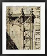 Vintage NY Manhattan Bridge Framed Print