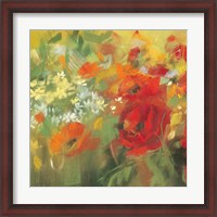 Framed Oriental Poppy Field II