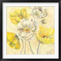 Framed 'Gold and White Contemporary Poppies I' border=