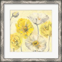 Framed 'Gold and White Contemporary Poppies II' border=