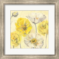 Framed 'Gold and White Contemporary Poppies II' border=