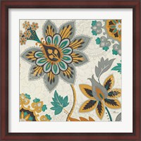 Framed Decorative Nature III Turquoise Cream