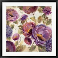 Framed Blue and Purple Flower Song II