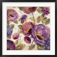 Framed Blue and Purple Flower Song II