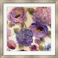 Framed Blue and Purple Flower Song III
