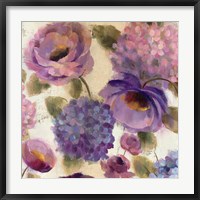 Framed Blue and Purple Flower Song III