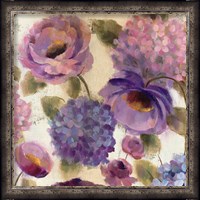 Framed 'Blue and Purple Flower Song III' border=