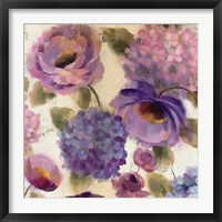 Framed 'Blue and Purple Flower Song III' border=