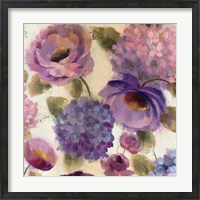Framed Blue and Purple Flower Song III