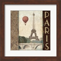 Framed City Skyline Paris Vintage Square