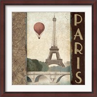Framed City Skyline Paris Vintage Square